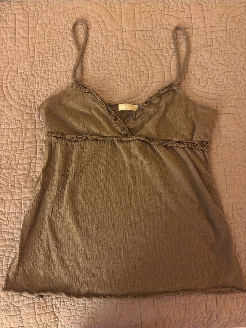 Vintage Forever 21 Spaghetti Strap V-Neck Cami in Brown
